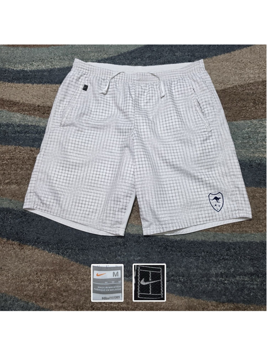 Nike Other - Nike Reversible Shorts Mens M Fit Dry White Tennis Grid Athletic Training Vintag